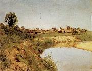 Levitan, Isaak Village at the Flubufer oil painting artist